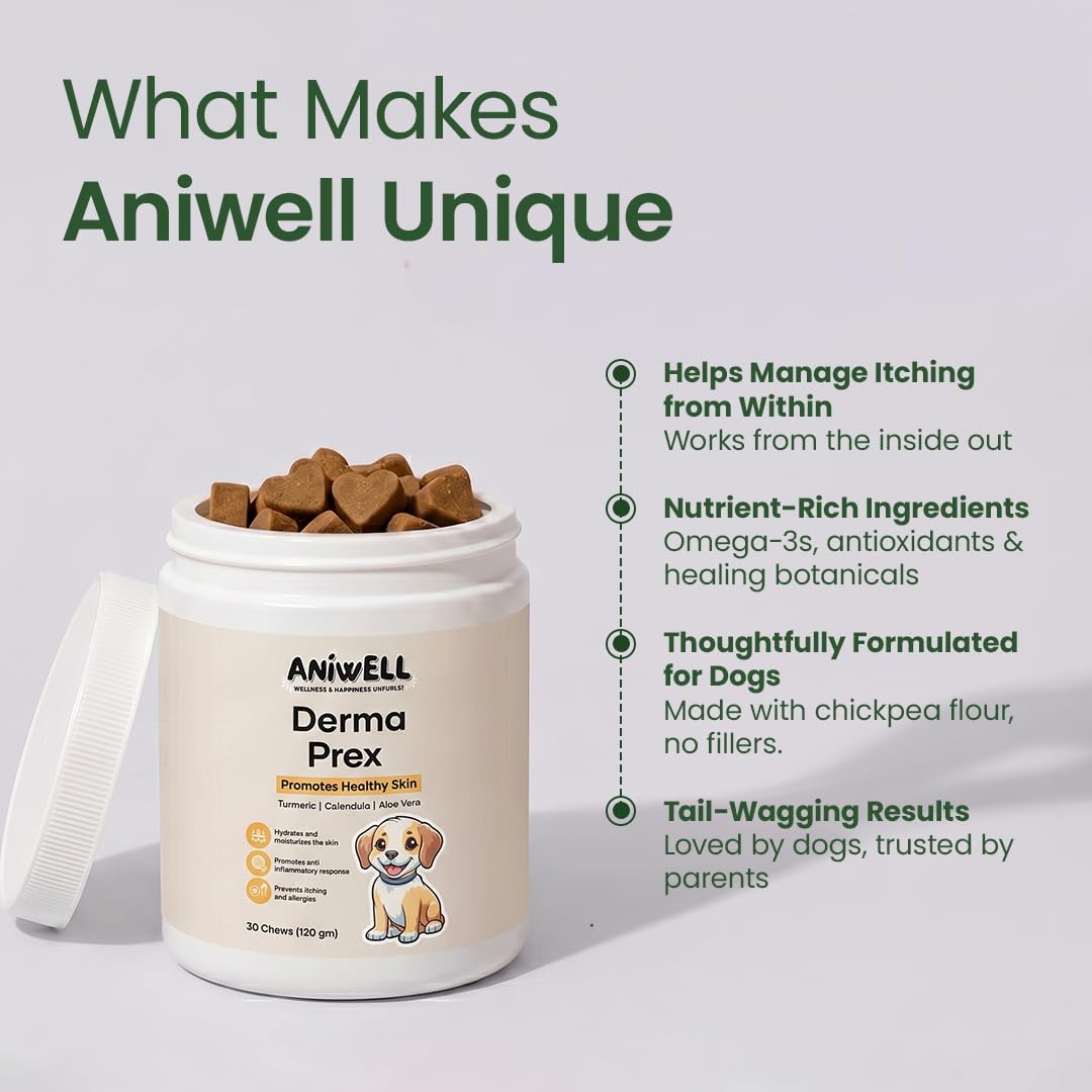 Aniwell DermaPrex comparación de tamaño para dosificación según peso