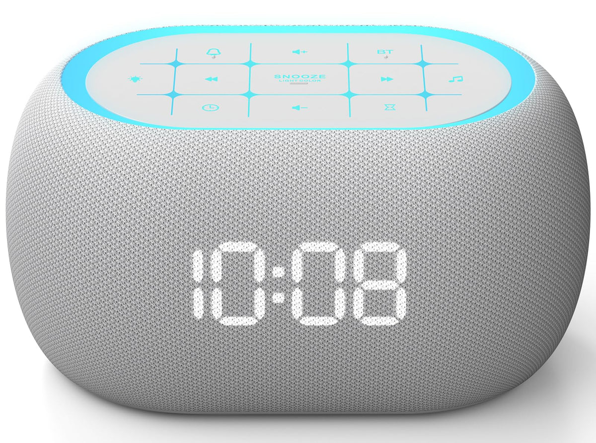 ANJANK vista frontal del reloj despertador con pantalla clara y control fácil