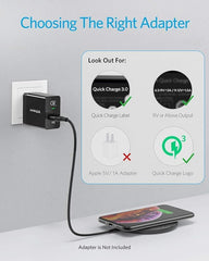 Anker 313 en uso con smartphone colocado centrado, carga estable