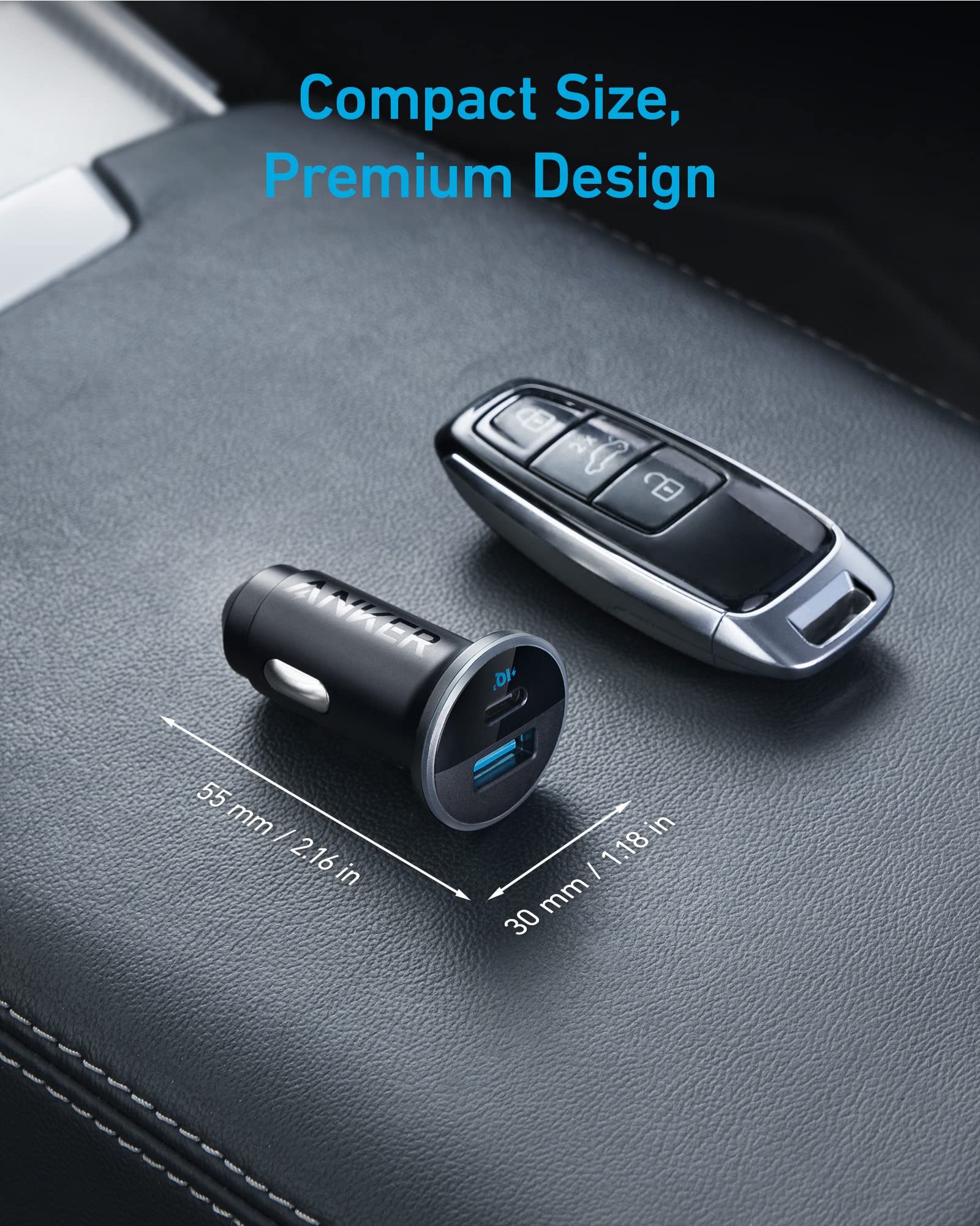 Anker 323 luz indicadora LED que muestra estado seguro de carga