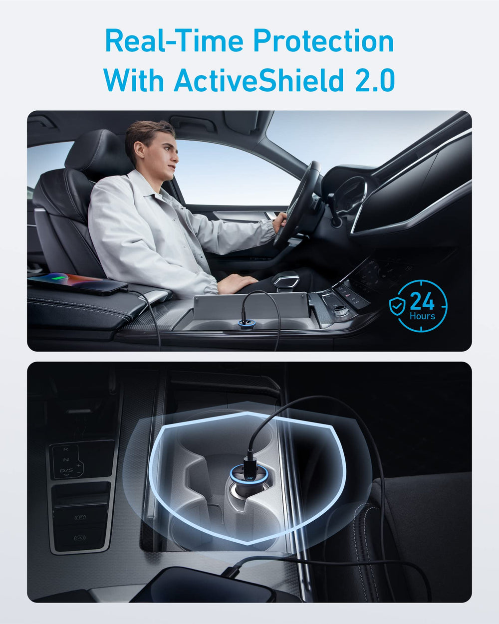 Anker 323 en uso con un móvil en navegación GPS mostrando conveniencia