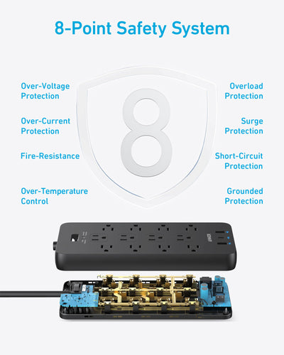 Anker 351 mounted under desk with screws for tidy cable management and space saving