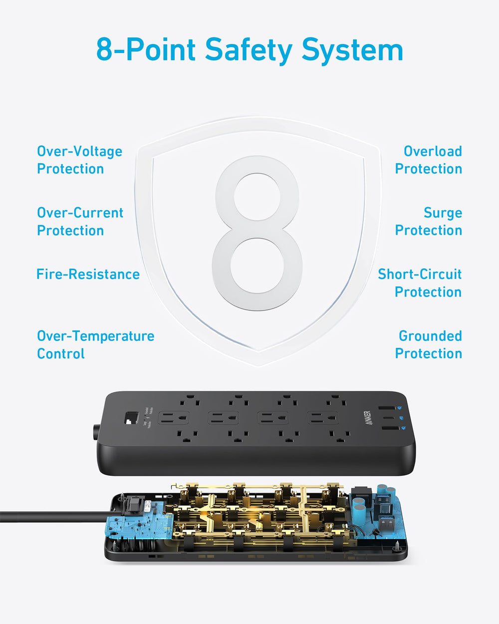 Anker 351 mounted under desk with screws for tidy cable management and space saving