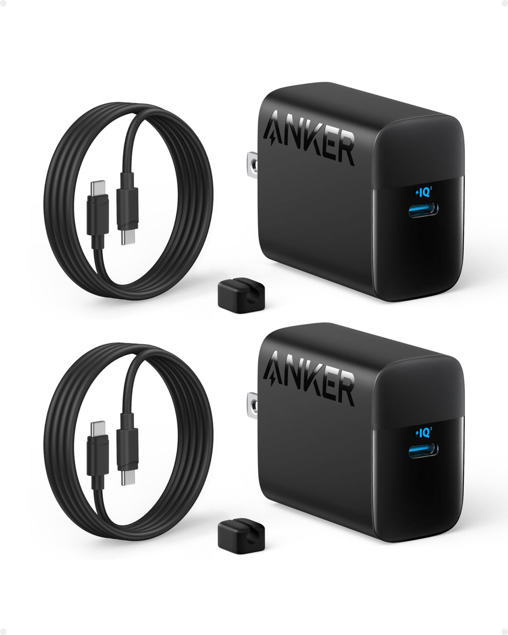 Anker 45W front view showing compact charger and ports for fast charging
