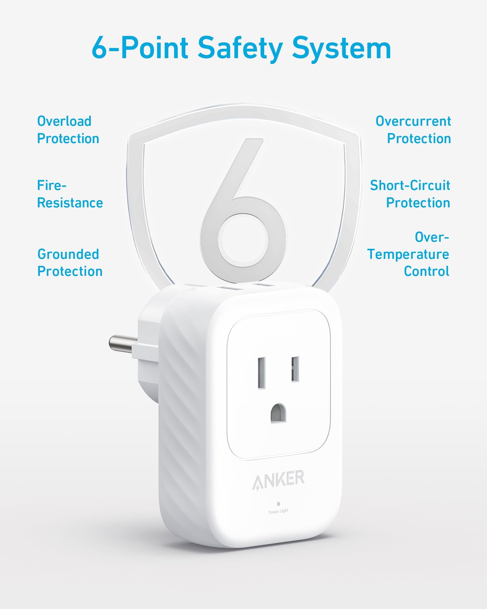 Anker adaptador con caja y guía mostrando lo incluido y la garantía