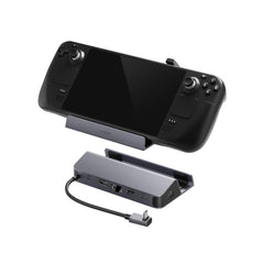 Anker dock frontal conectado a Steam Deck mostrando orden y versatilidad