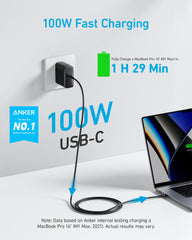 Anker charger with folded plug highlighting compact portability benefit