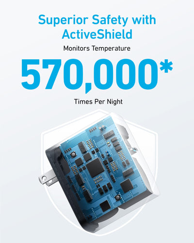Anker charger in hand to show scale and portability advantage