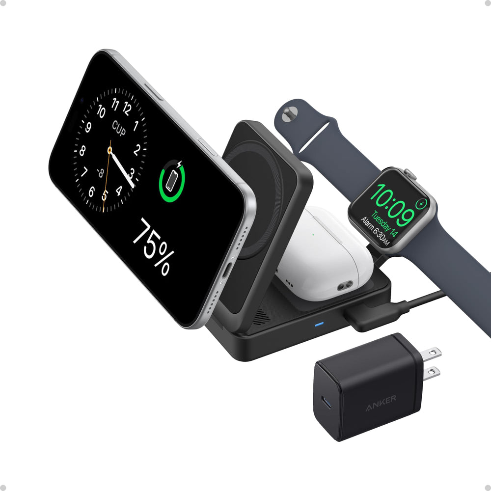 Anker MagGo front folded view showing compact portability and neat storage