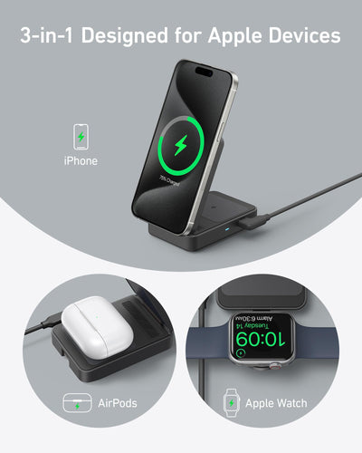 Anker MagGo held in hand to show size and lightweight travel convenience