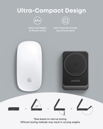 Anker MagGo close-up of Apple Watch dock with secure magnetic placement benefit