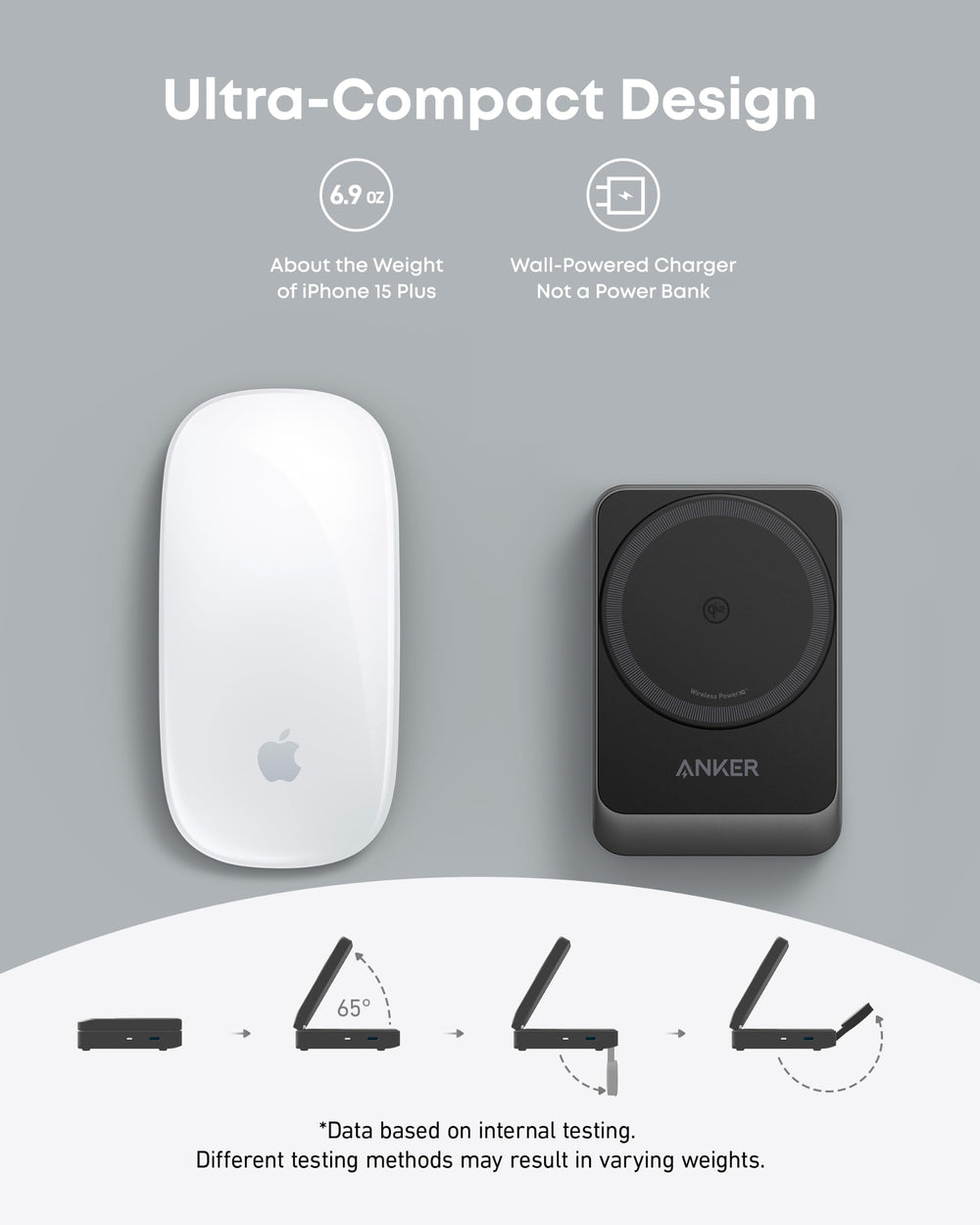 Anker MagGo close-up of Apple Watch dock with secure magnetic placement benefit