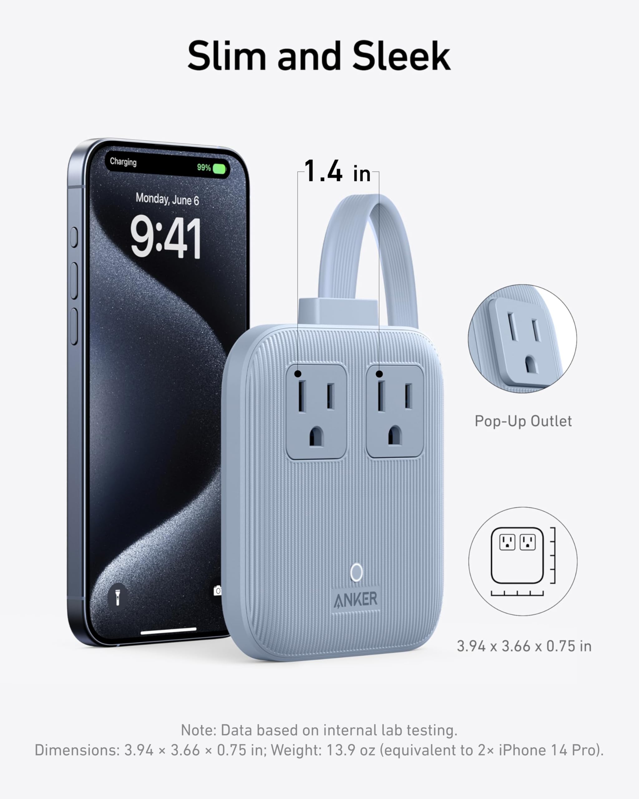 Anker Nano 67W textura de carcasa con plástico reciclado, más sostenible