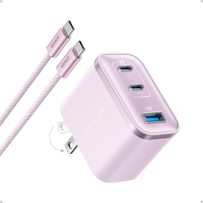 Anker nano 70W frontal mostrando puertos USB-C y diseño compacto