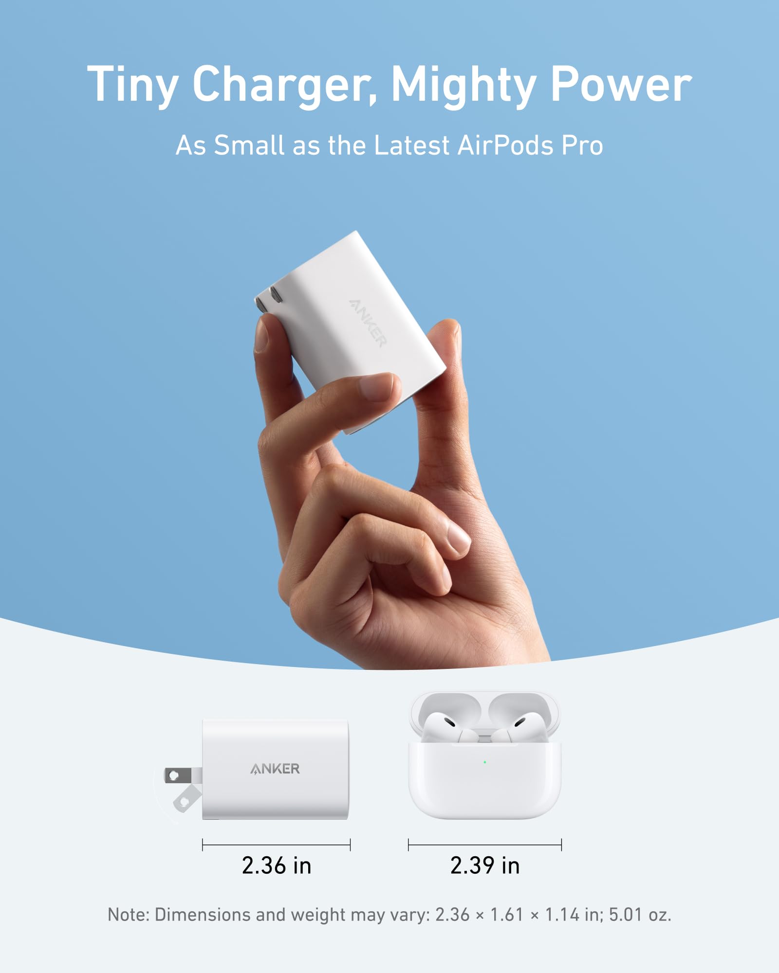 Cable USB-C de 1,8 m incluido junto al cargador Anker, longitud práctica para escritorios