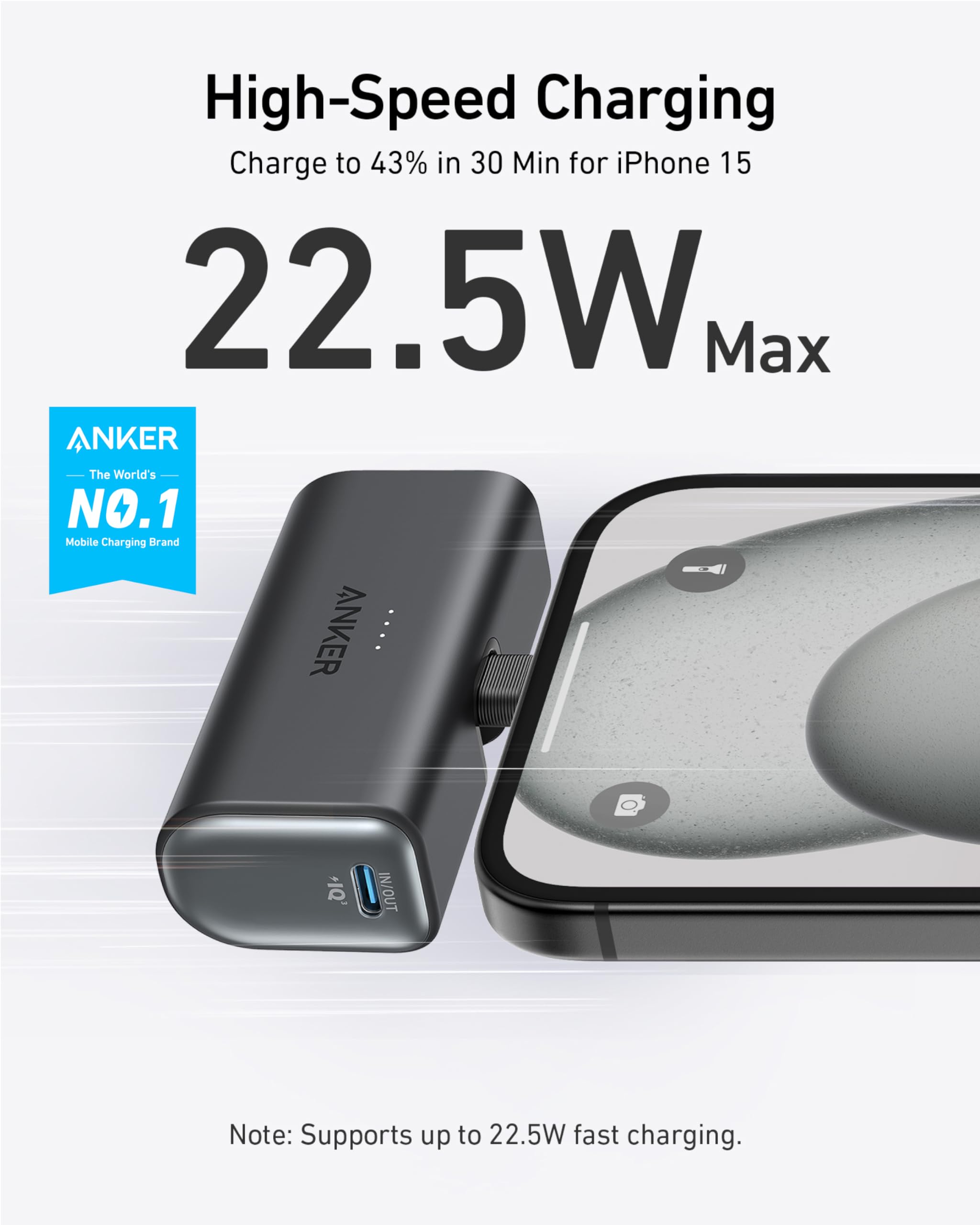Anker Nano conector USB-C plegable integrado que evita enredos y facilita uso