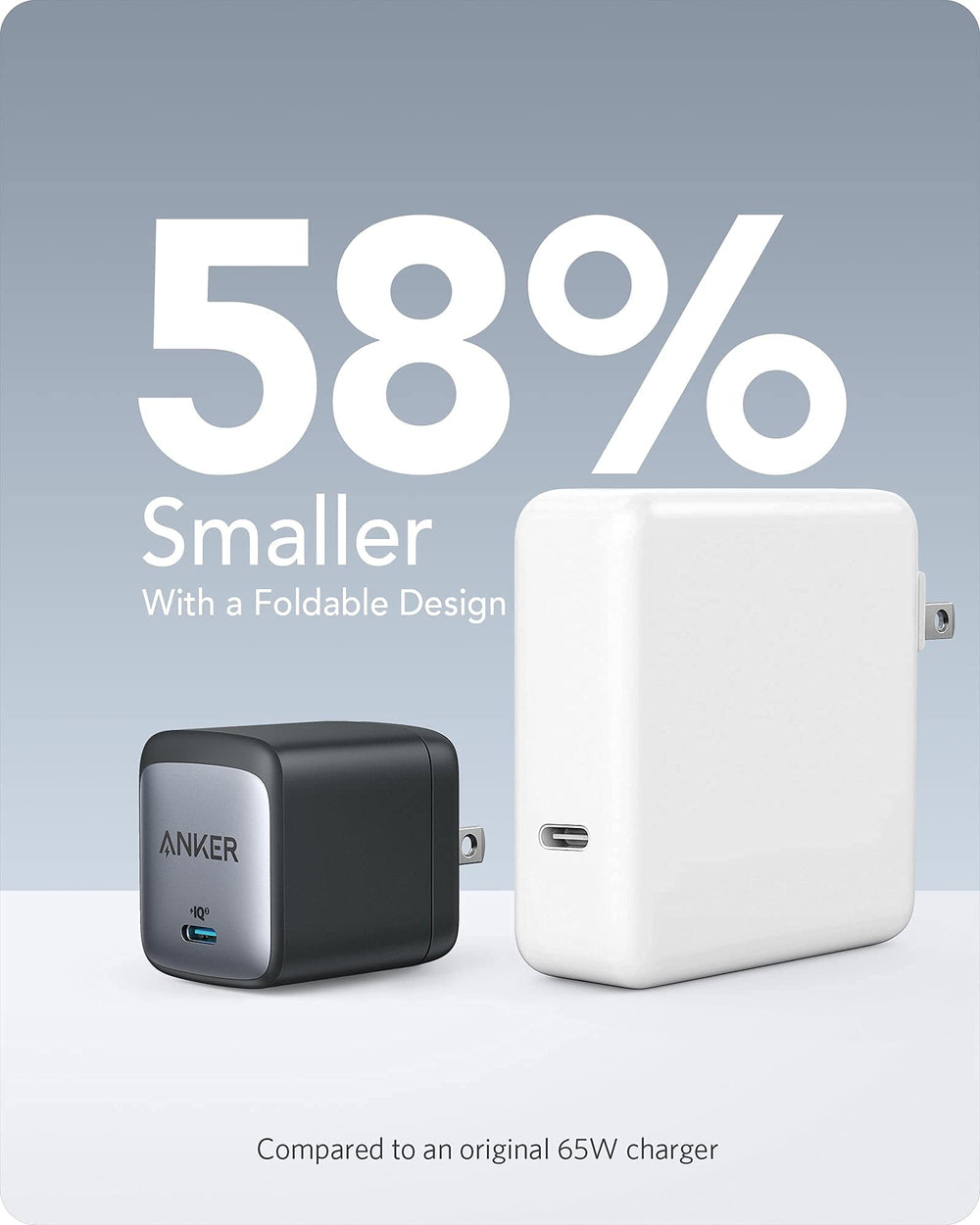 Anker Nano II plugged into a MacBook Pro demonstrating fast charging benefit
