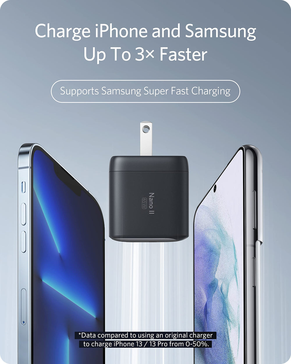 Closeup of Anker Nano II texture and label showing build quality and safety features