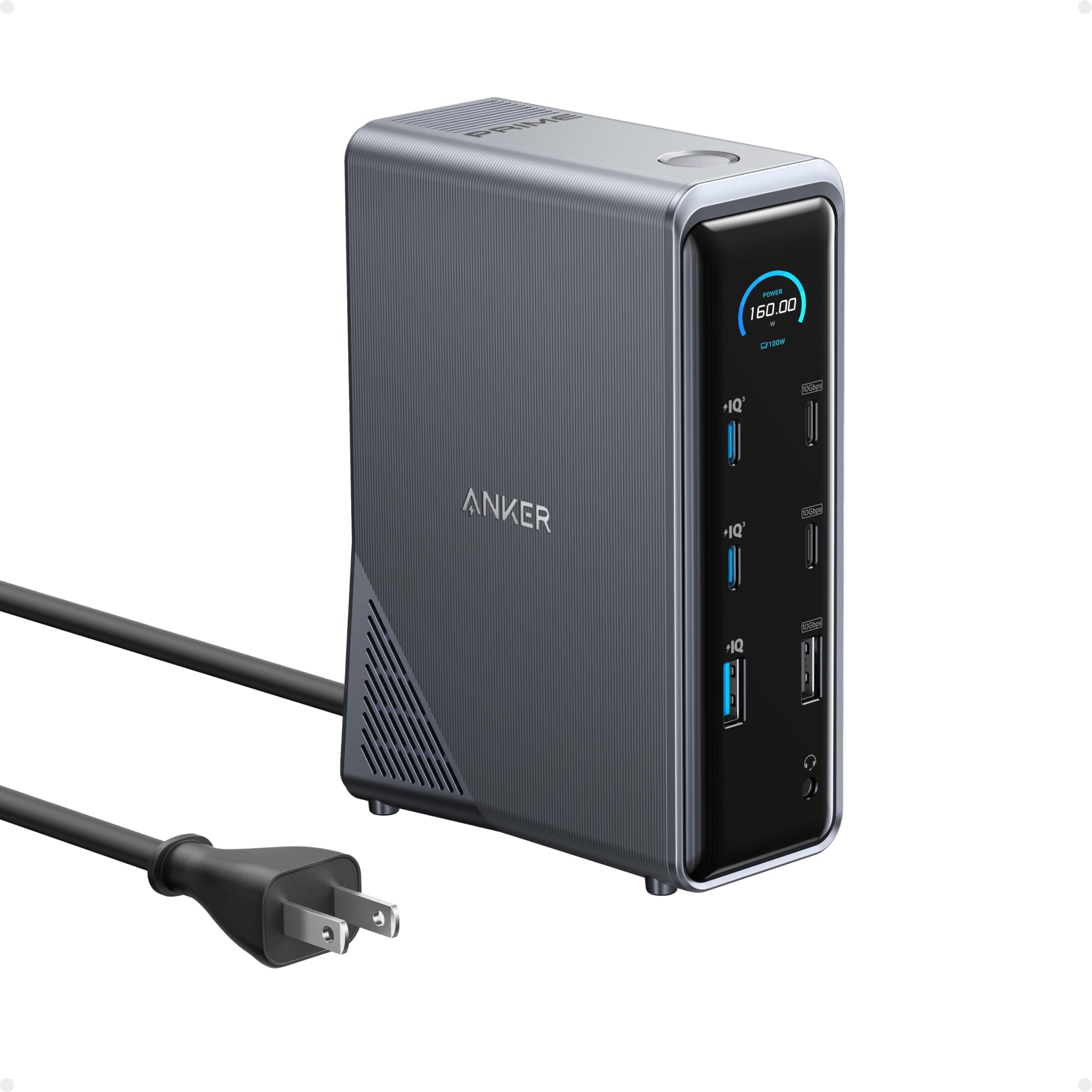 Anker Prime frente mostrando diseño compacto y organización de cables