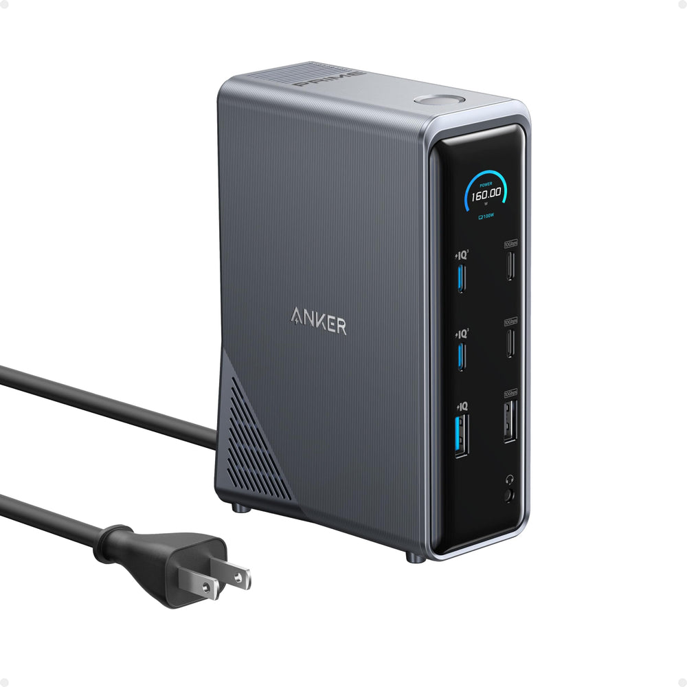 Anker Prime frente mostrando diseño compacto y organización de cables