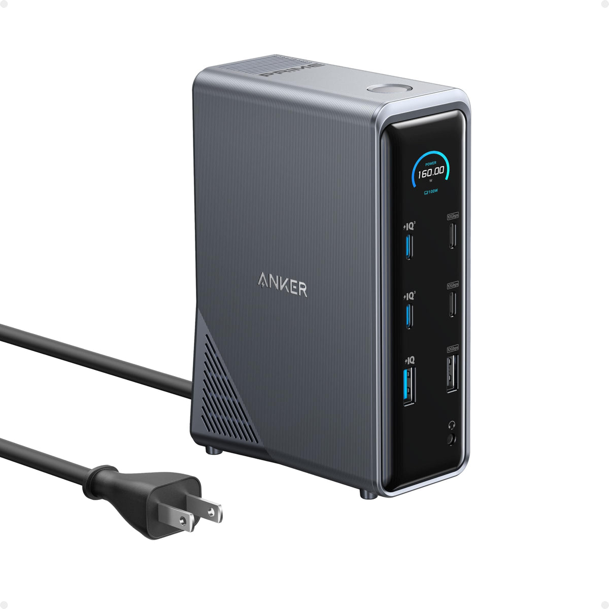 Anker Prime frente mostrando diseño compacto y organización de cables