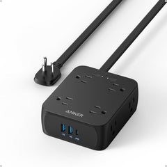 Anker regleta frontal con 8 tomas y puertos USB, organiza dispositivos fácilmente