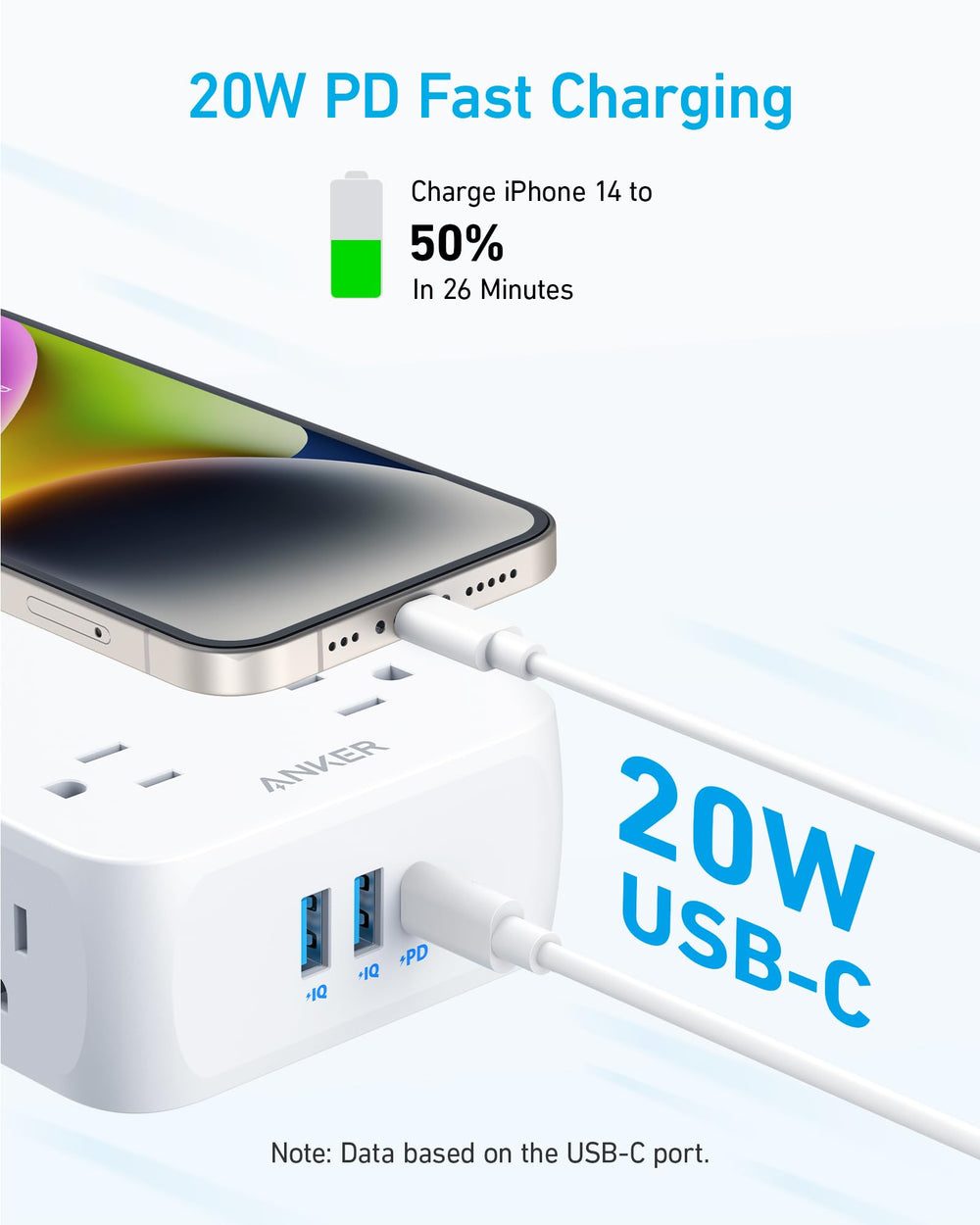 Anker textura de carcasa en primer plano, diseño compacto y resistente