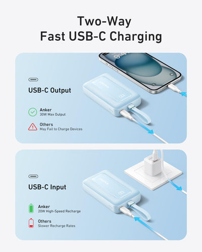 Anker Zolo cargando un teléfono demostrando carga rápida 30W
