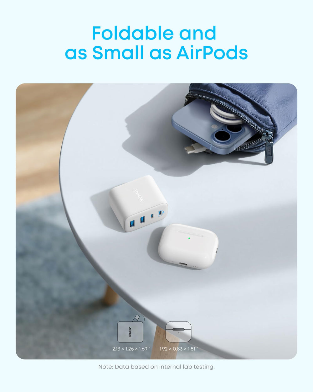 Anker Zolo powering a laptop and phone simultaneously demonstrating multi-device use