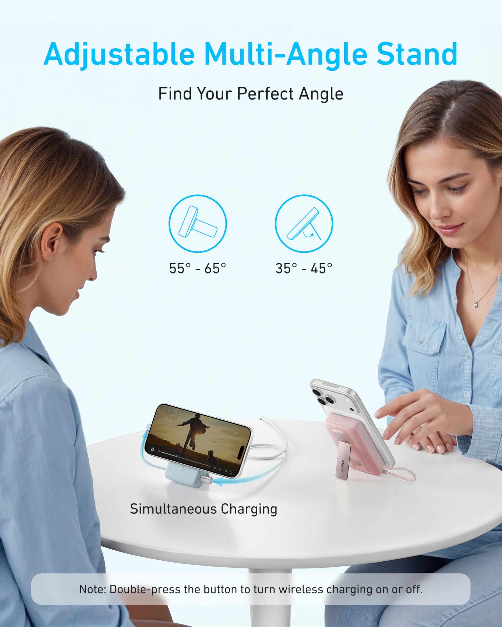 Anker Zolo como soporte sosteniendo un teléfono en pantalla beneficio manos libres