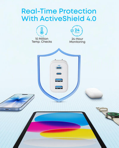Anker Zolo label and specs close-up showing output ratings and safety features