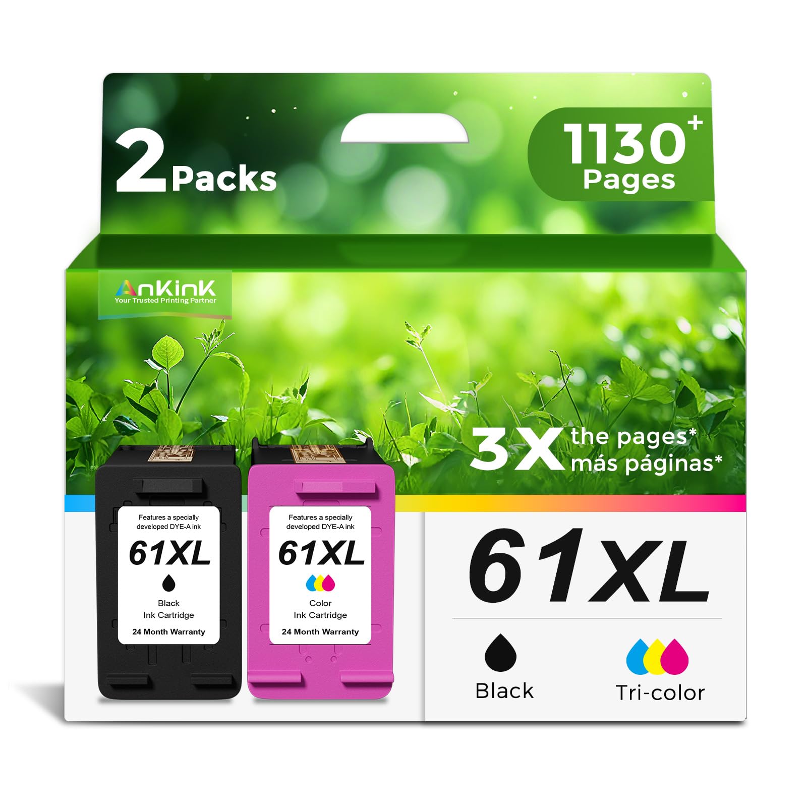Ankink paquete frontal mostrando cartuchos y beneficios de ahorro