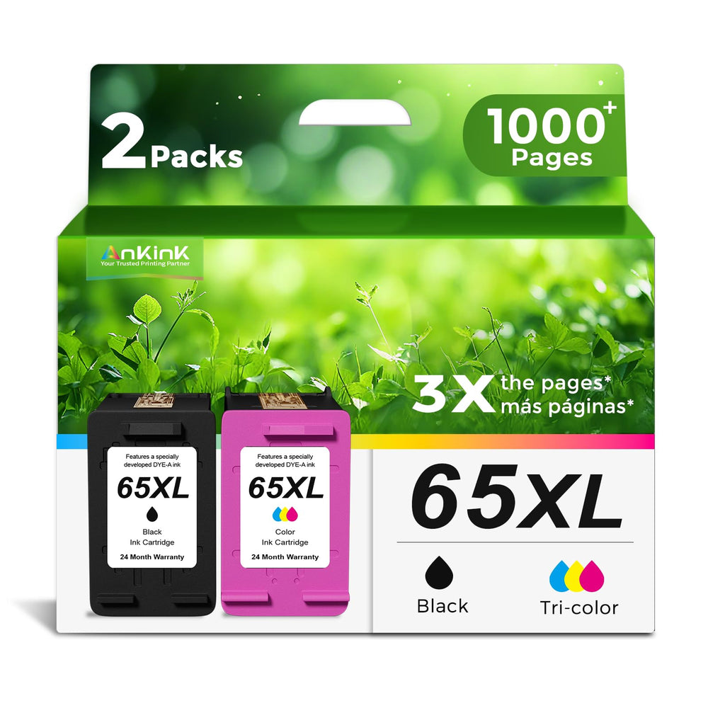 Ankink 65XL frontal del paquete mostrando cartuchos y marca