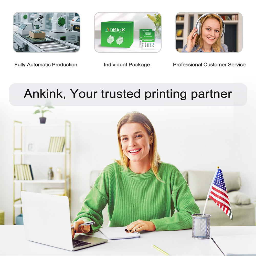 Ankink impresión de muestra mostrando nitidez y ahorro por página