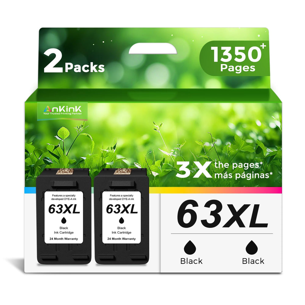 Ankink front packaging 63XL two-pack showing value and compatibility