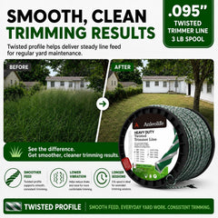 A ANLEOLIFE trimmer head loaded with .095" line demonstrating easy fit and feed