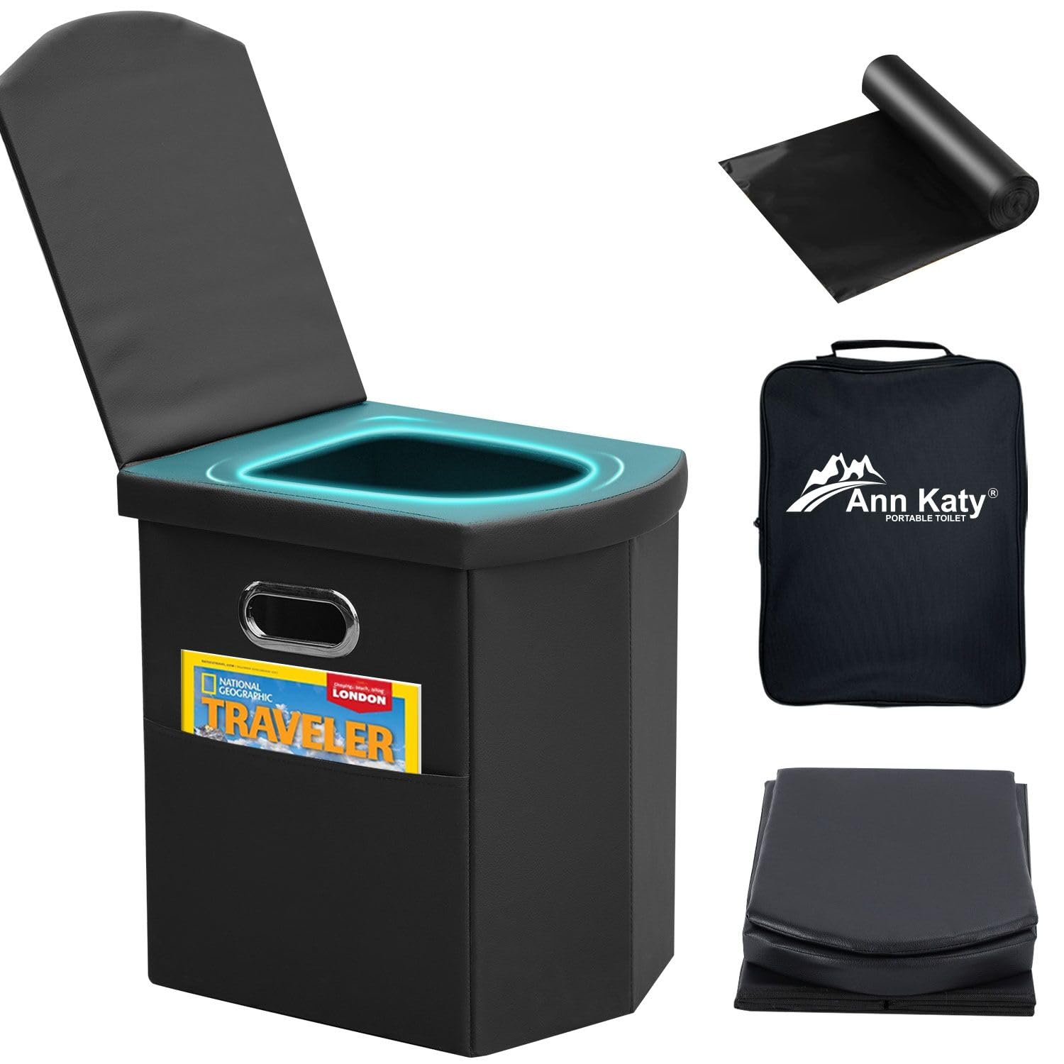 Ann Katy front view folded showing compact portability and easy storage benefit
