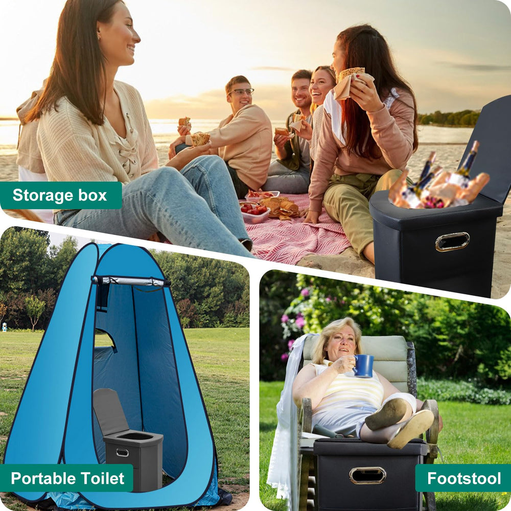 Ann Katy in use at a campsite illustrating stable support and privacy benefit