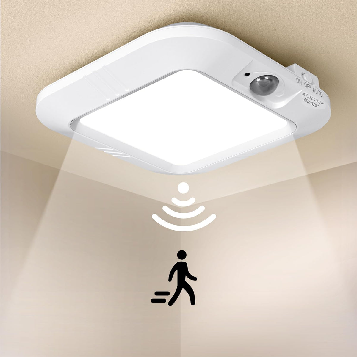 ANOTEK vista frontal de la lámpara de techo beneficiando visibilidad
