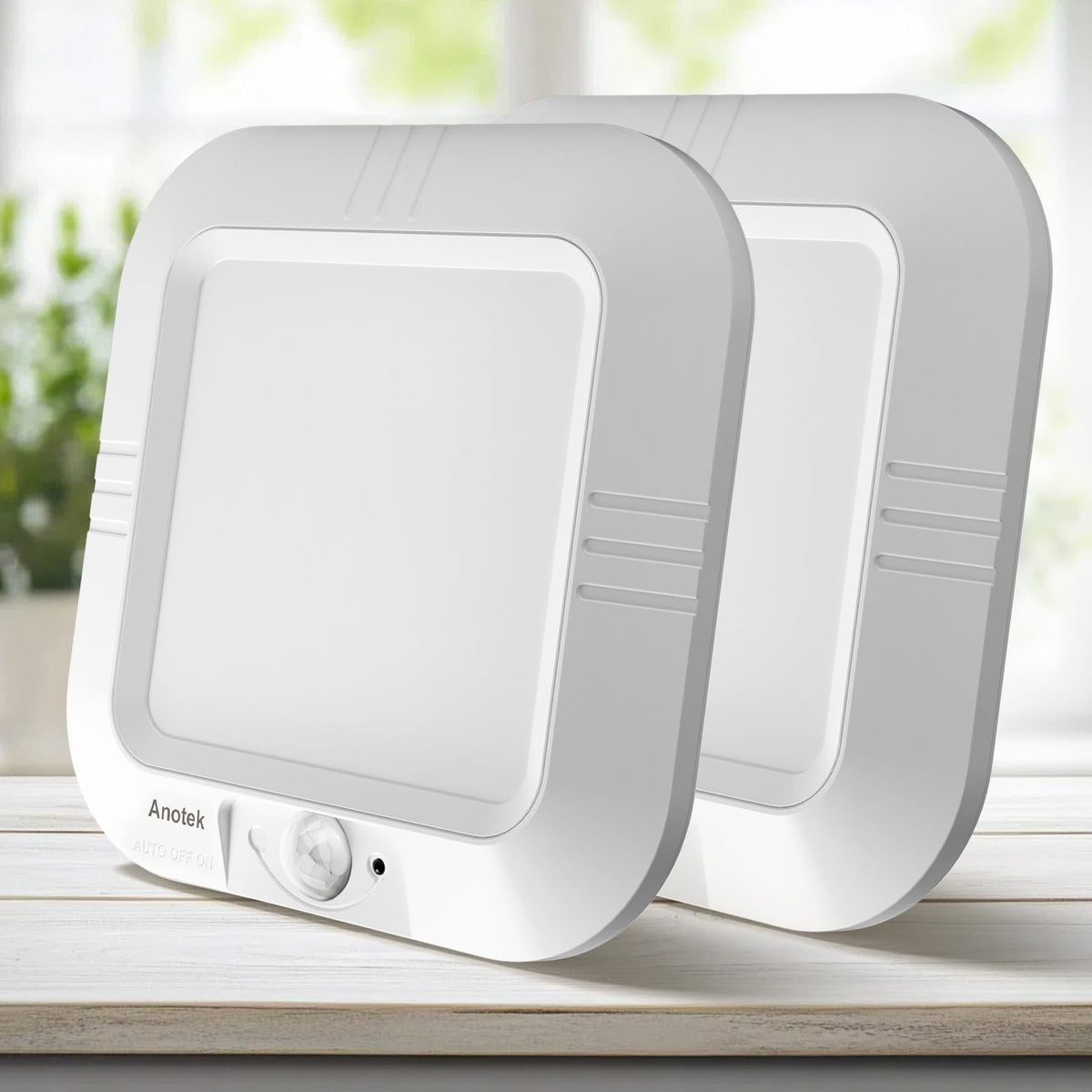 ANOTEK vista frontal de la luz de techo con sensor, encendido inmediato