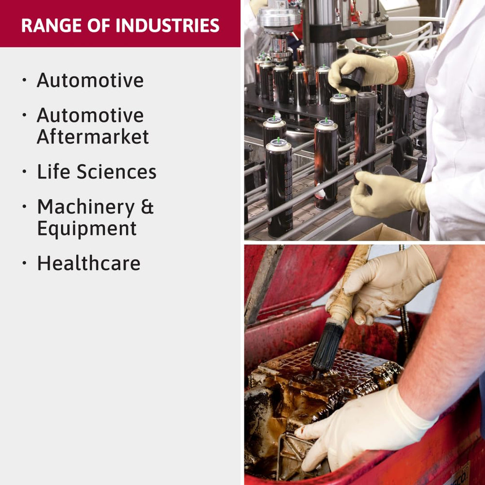 Ansell MICROFLEX glove in use handling oily car part improving control