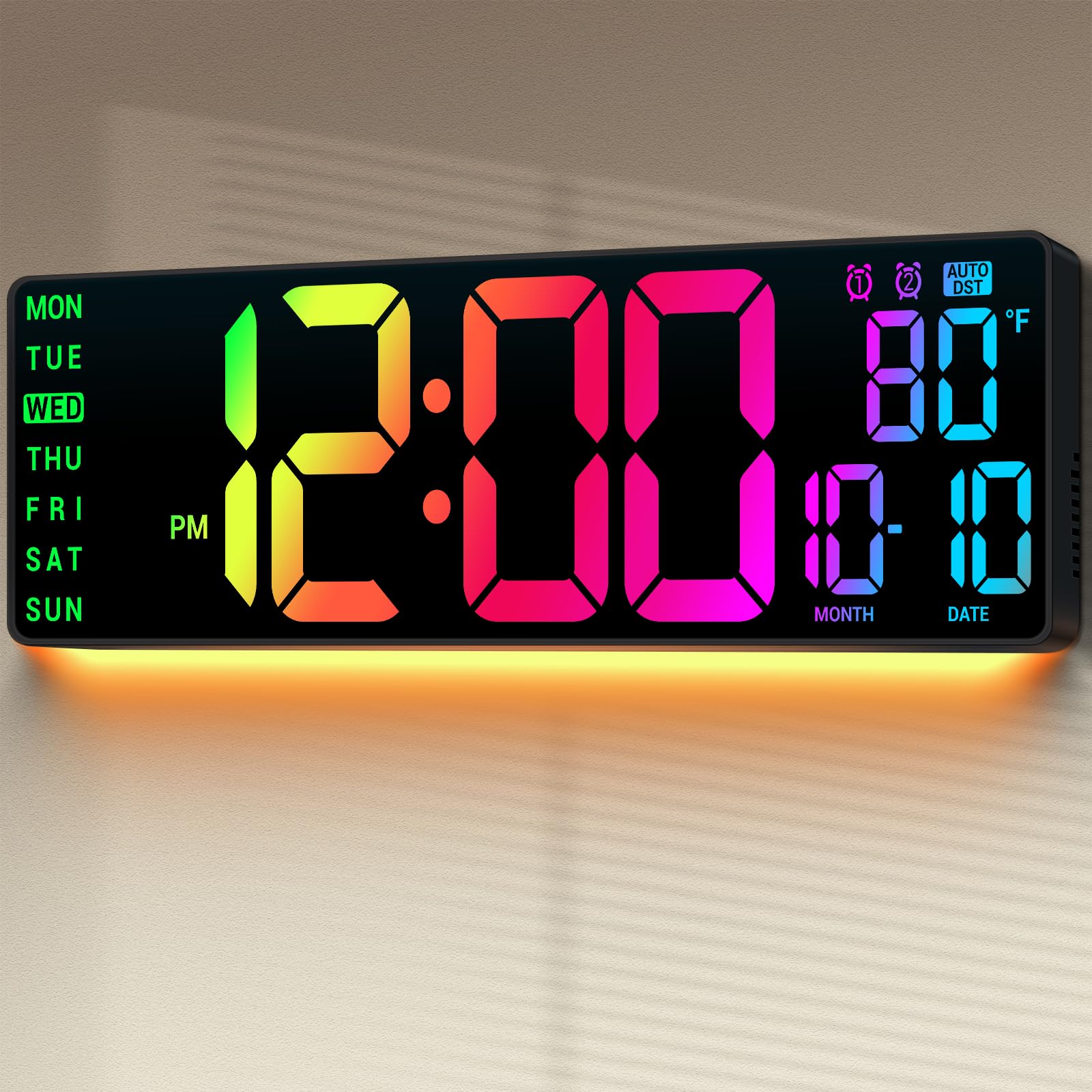 ANSOPER front display 16.5-inch showing vivid time and date, easy reading