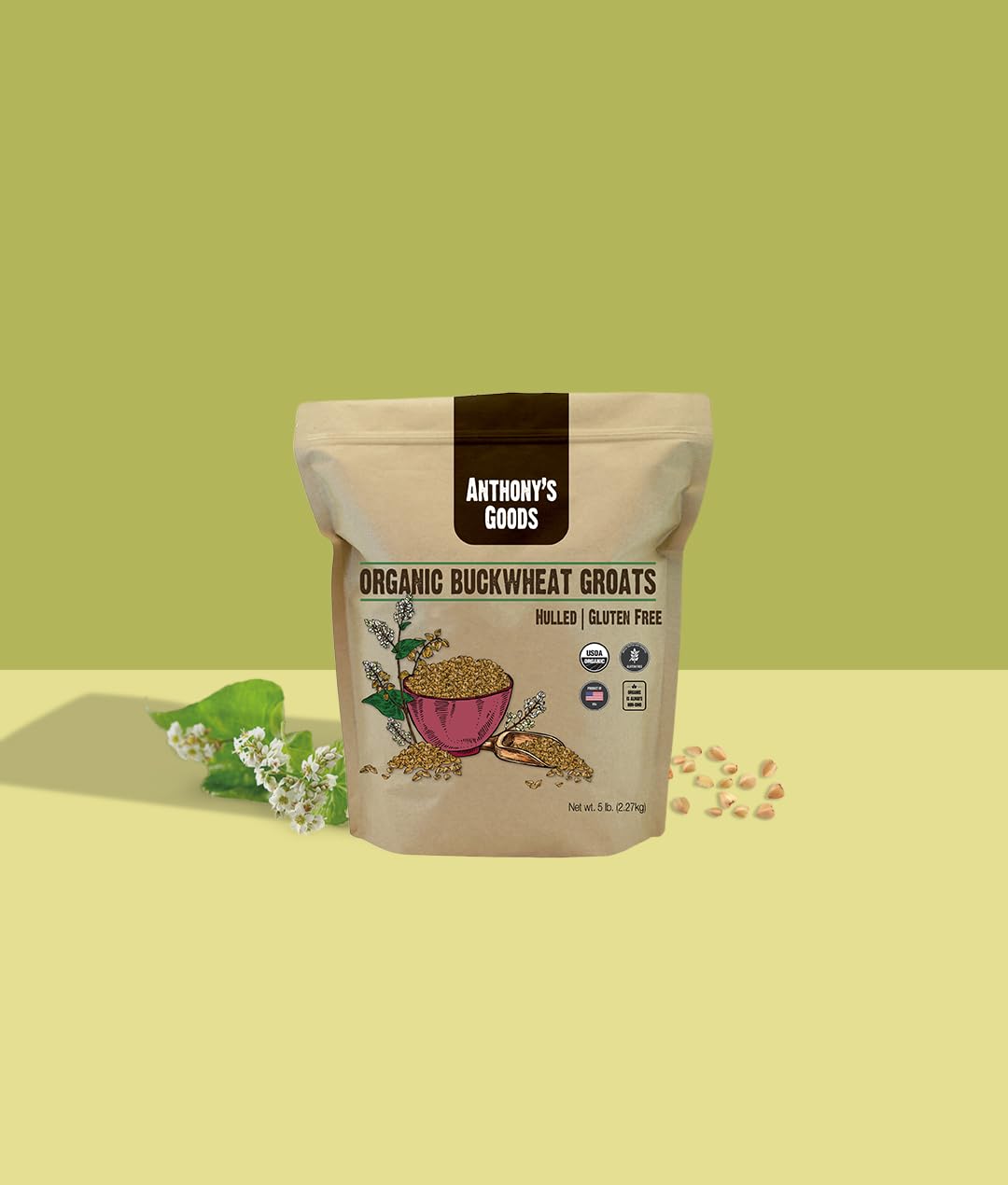 Anthony's groats textura cercana que destaca grano entero nutritivo