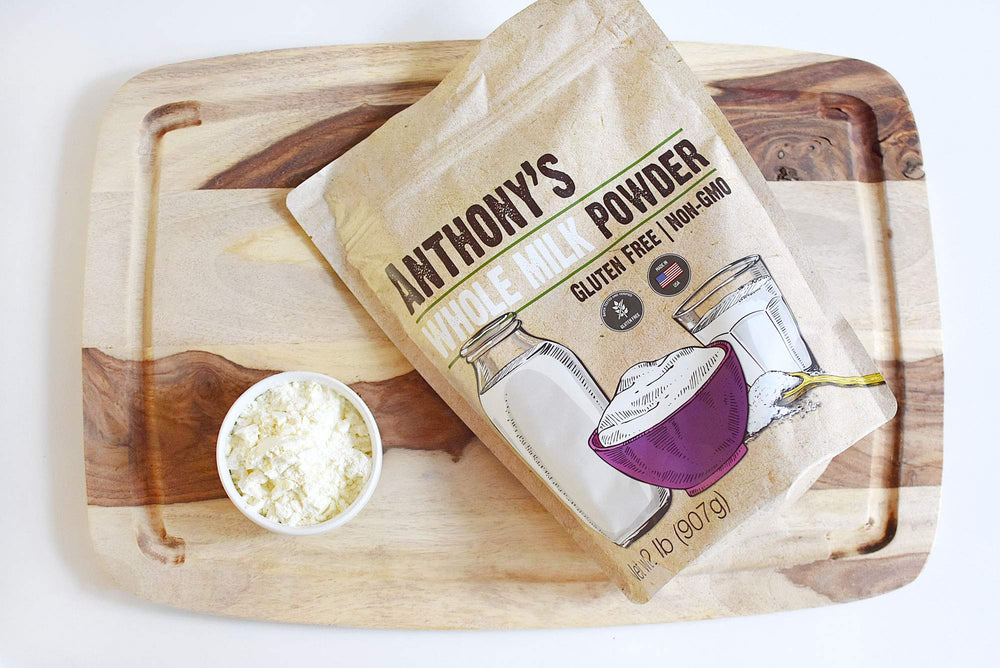 Etiqueta de Anthony's con indicaciones de gluten free y origen USA
