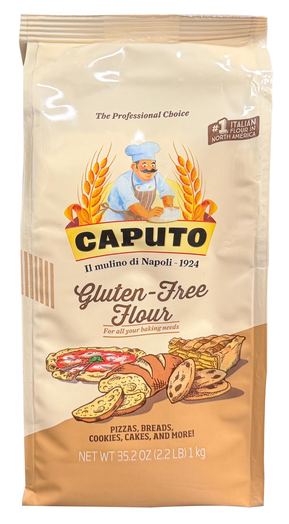 Antimo Caputo paquete frontal mostrando la marca y uso profesional