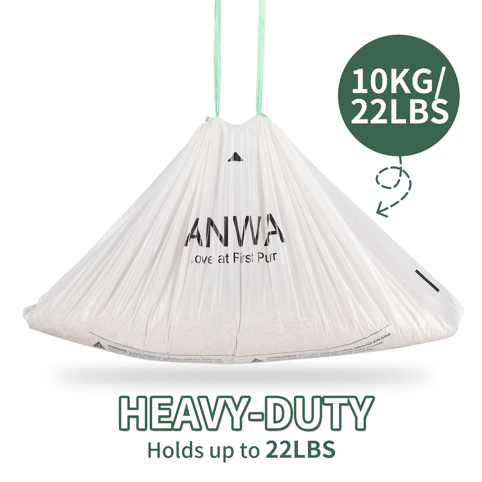 ANWA bolsa junto a una bandeja para mostrar ajuste y dimensiones