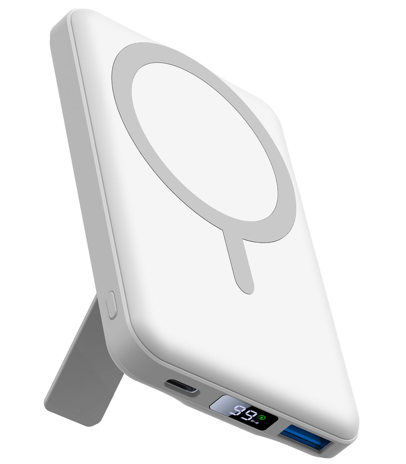 AOGUERBE frontal mostrando el cargador y su diseño compacto, ideal para llevar