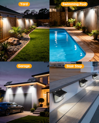 Aootek lámpara iluminando jardín nocturno para ambiente y seguridad