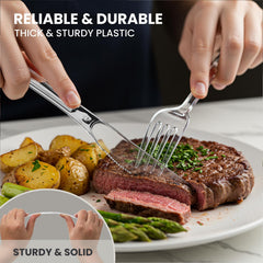AOZITA cuchillo cortando carne, demuestra filo y durabilidad