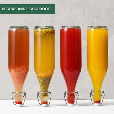 AOZITA bottles filled with kombucha on kitchen table demonstrating attractive serving benefit